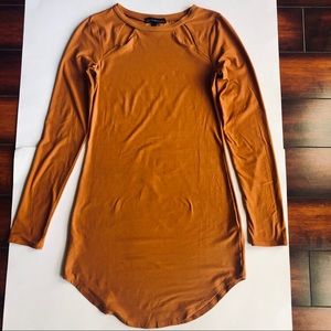 Derek Heart Orange Long Sleeve Bodycon Mini Dress
